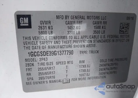 2016 Chevrolet Colorado Z71 from USA, damaged, VIN 1GCGSDE39G1377790